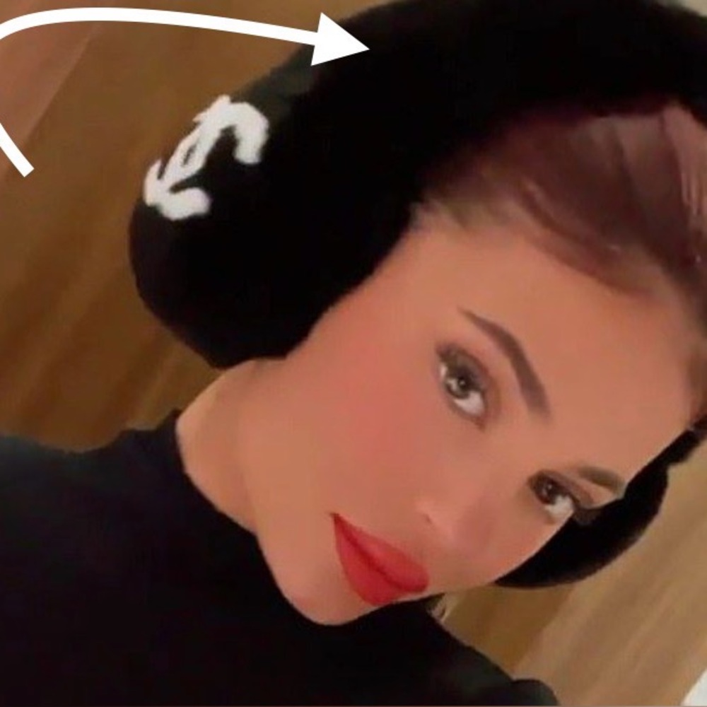 ONE PAIR LEFT!! (black/whiteC) NEW Cozy faux Fur Earmuffs